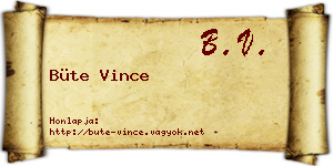 Büte Vince névjegykártya